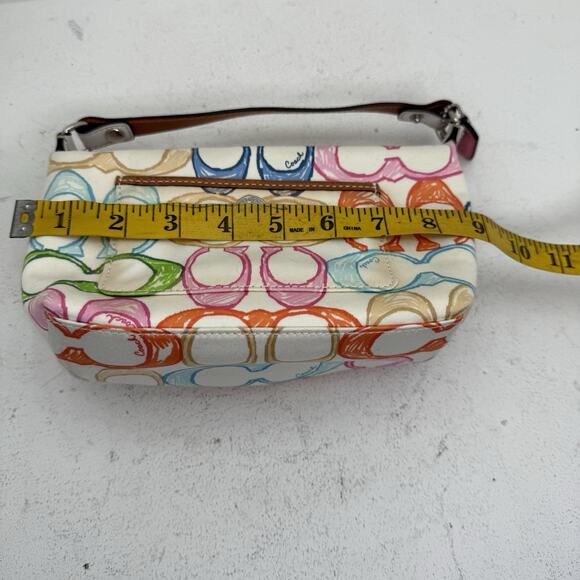 Coach Hamptons Weekend Scribble Top Handle Pouch Mini Bag Y2K Colorful Purse - Picture 10 of 12